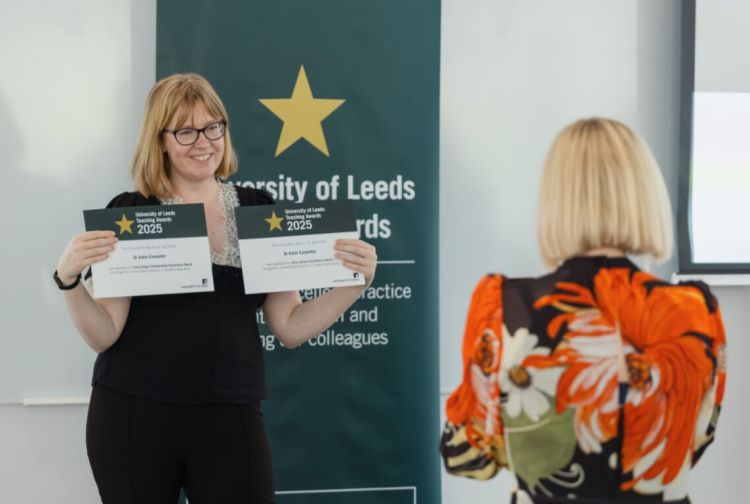 Dr Katie Carpenter celebrates who double award win