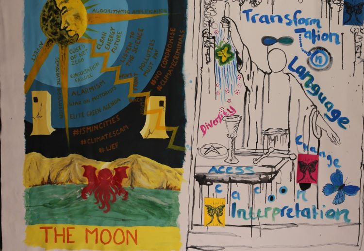 Two vibrant artworks side by side
