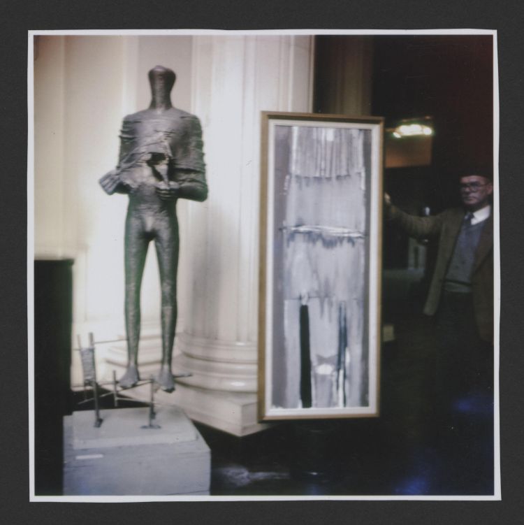 Exhibition organised by Maurice de Sausmarez in the Parkinson Court, including work by Kenneth Armitage, Hubert Dalwood, Reg Butler and possibly Terry Frost. All were Gregory Fellows at the University during the 1950s and 60s.