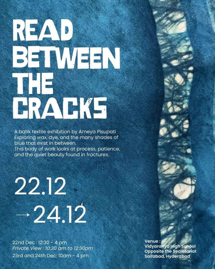 Exhibition poster with batik artwork as background