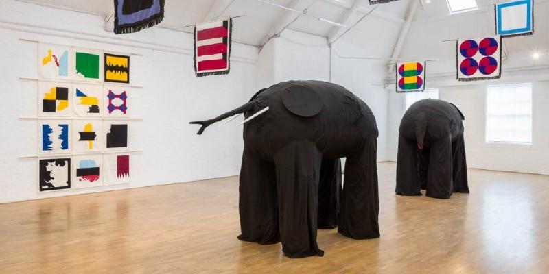 Samson Kambalu, New Liberia, installation view at Modern Art Oxford, 2021. Photo by Mark Blower.
