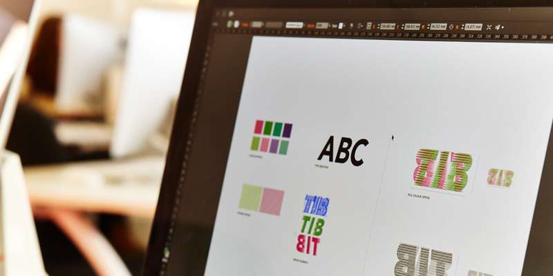 Graphic design work on computer