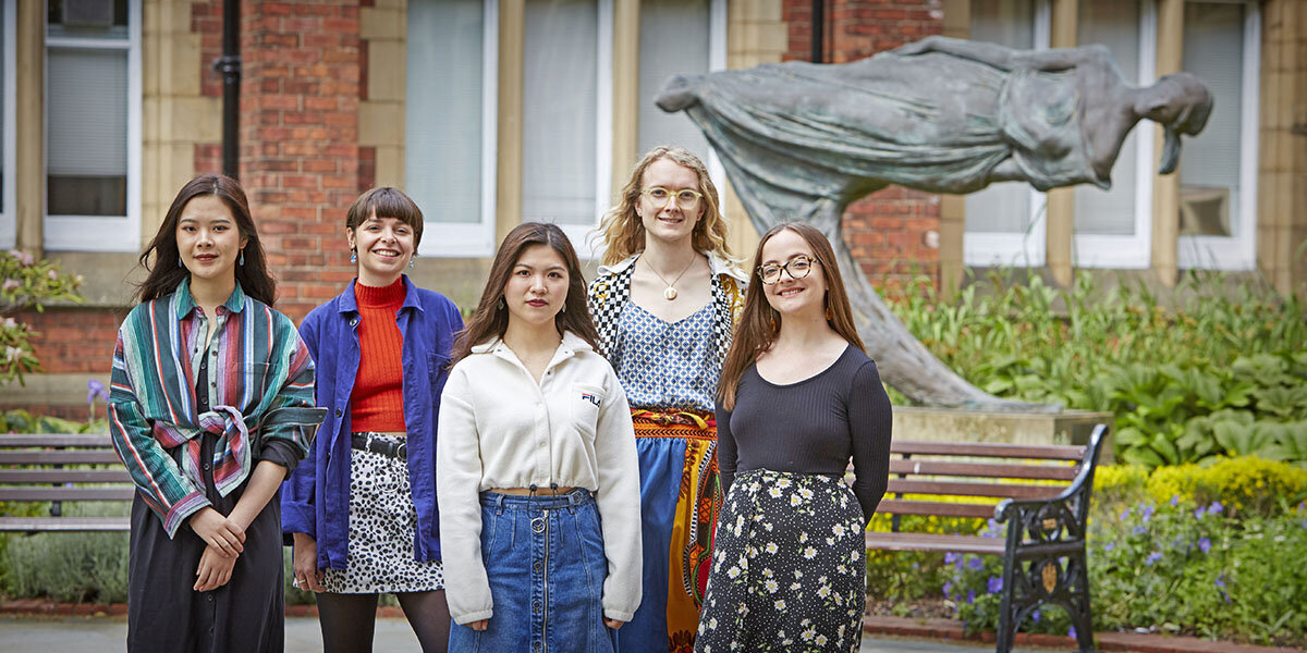 Student interns working with Yorkshire Sculpture International.