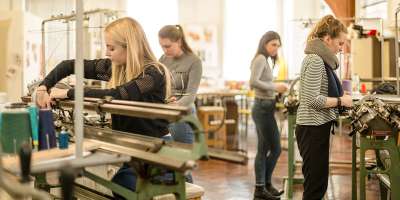 Students in a textile workshop