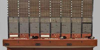 Section of a CB1 manual telephone exchange switchboard, 1925-1960. Image courtesy of Science Museum Group.