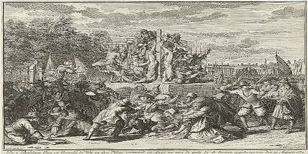 Bernard Picart after Romeyn de Hooghe, Mutilation of the bodies of the brothers